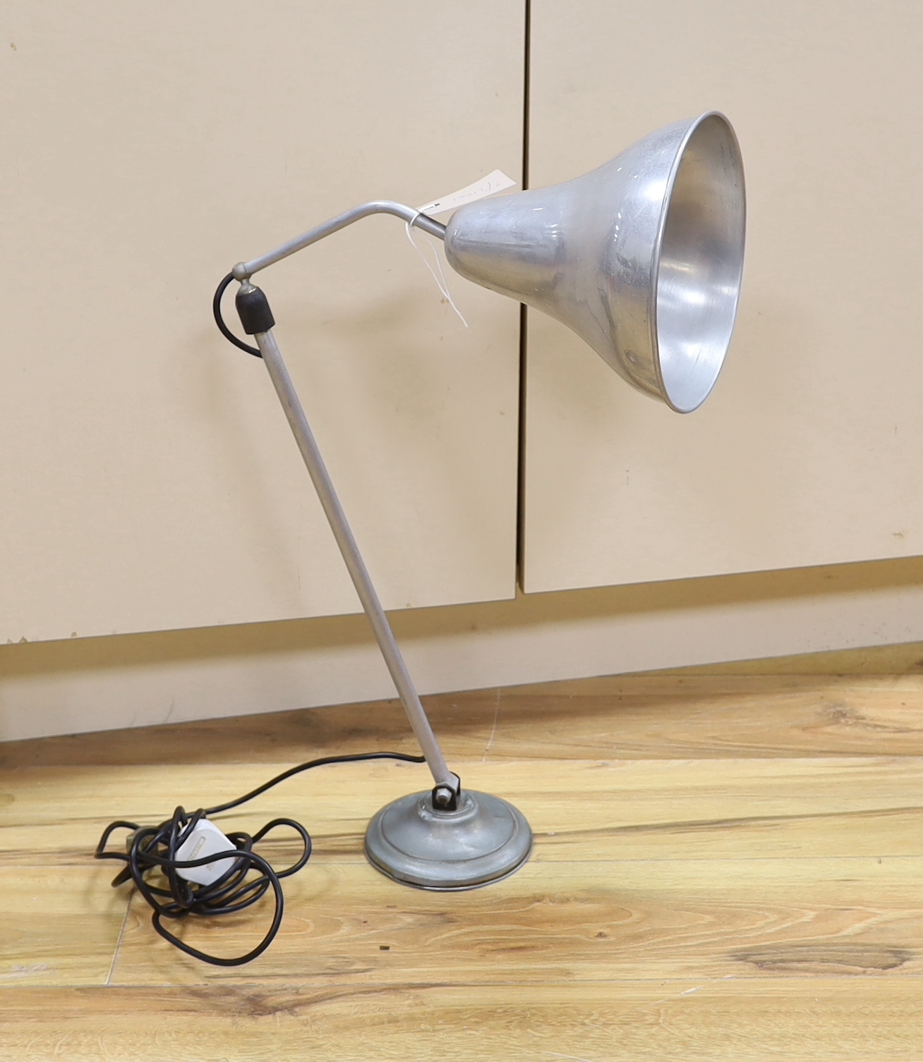An aluminium anglepoise table lamp, 80cm high extended